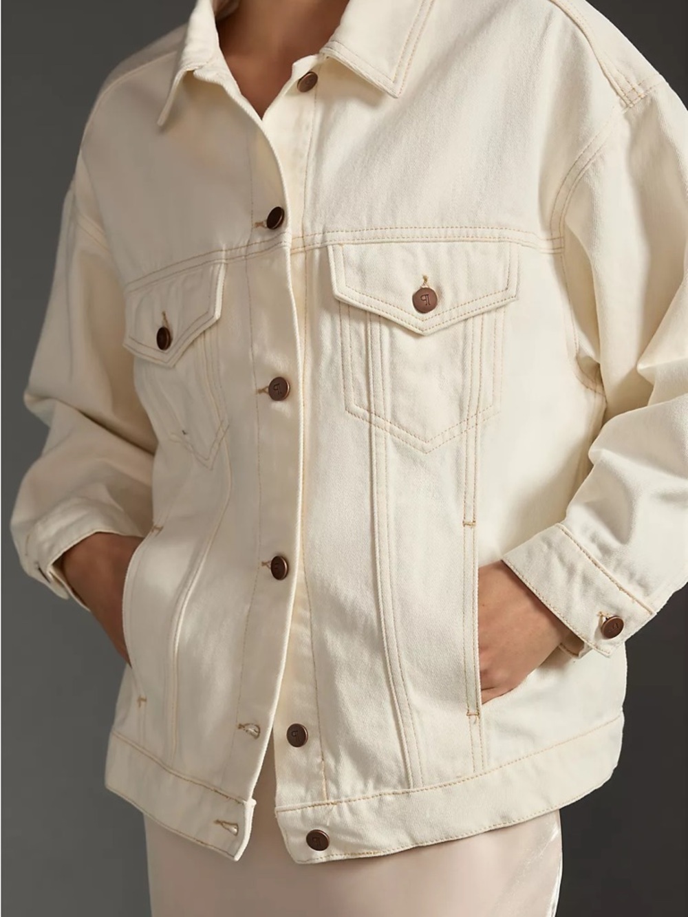 Anthropologie The Weston Denim Boyfriend Jacket by Pilcro 100% Cotton